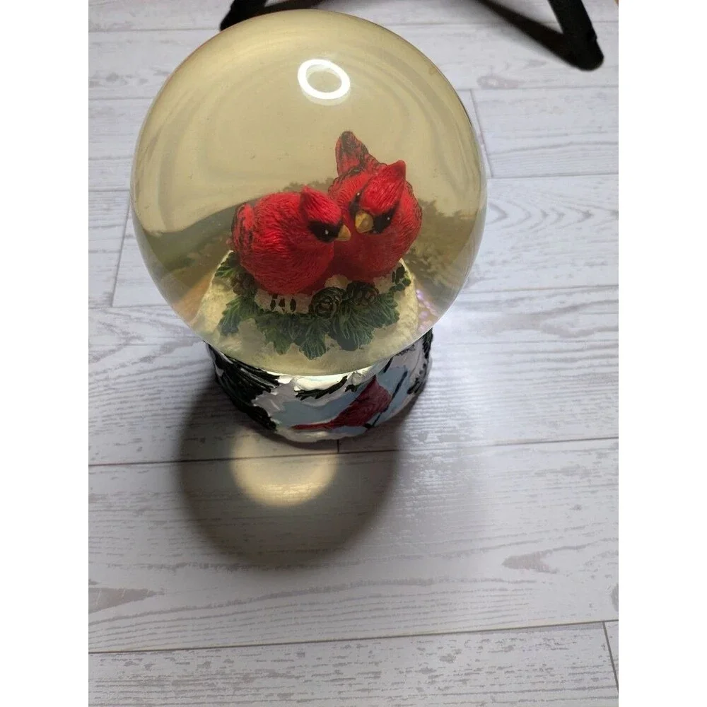 December Home Cardinal Musical Water Snow Globe Joy To The World